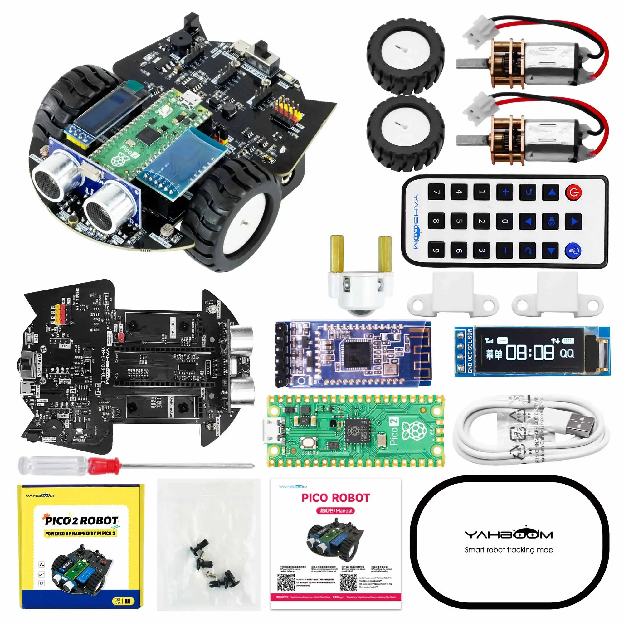 Yahboom Raspberry Pi Pico 2 Ro - Robot Car Kit recension och pris