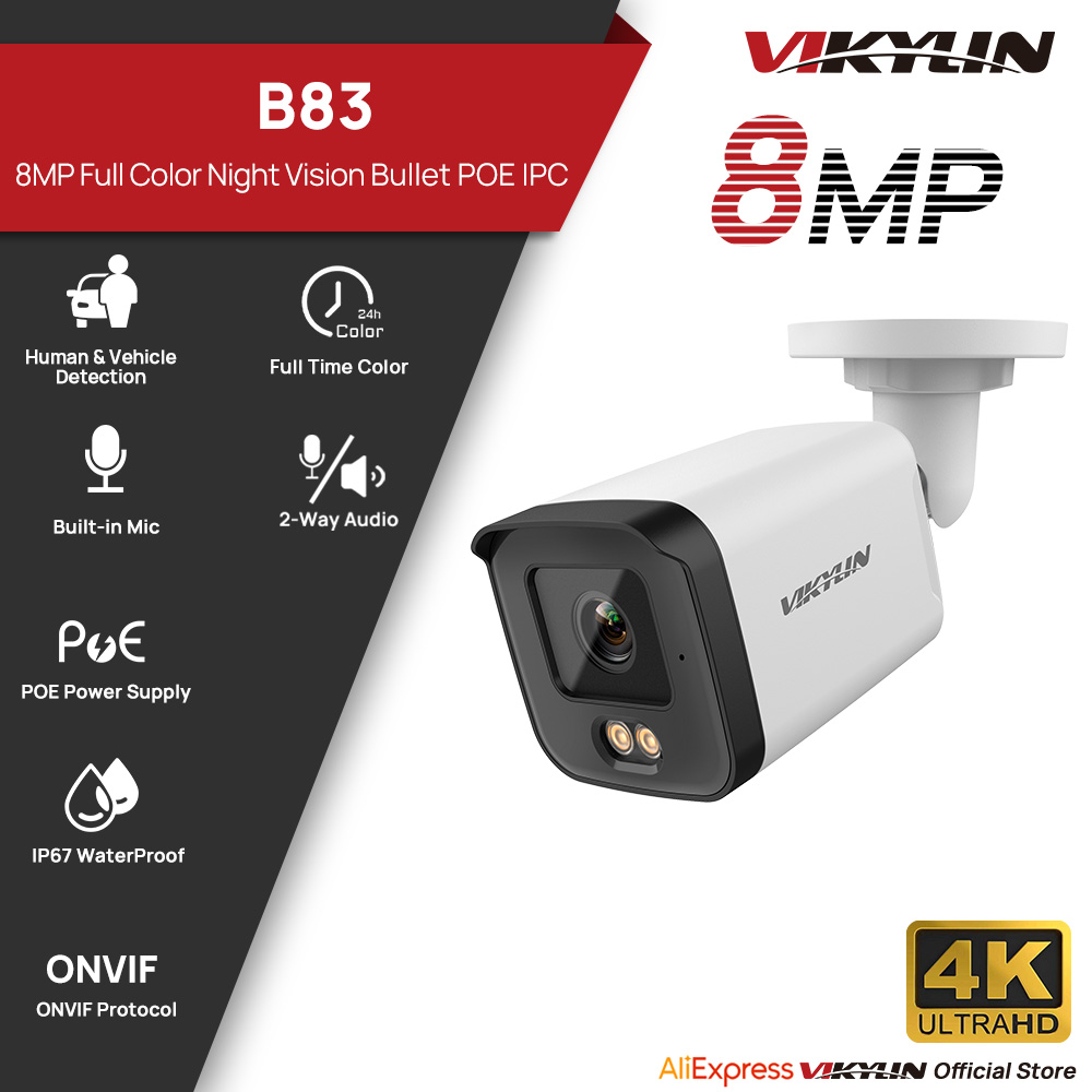 VIKYLIN 8MP HD IP Security Cam - Pan Tilt Bracket recension och pris