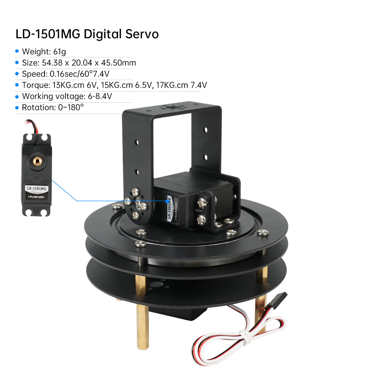 Hiwonder Unassembled 2 DOF Pan - Pan Tilt Bracket recension och pris