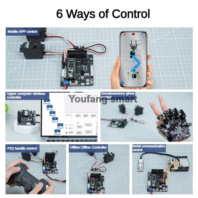 6 Channel PWM Servo and 4 Chan - Robot Arm Kit recension och pris