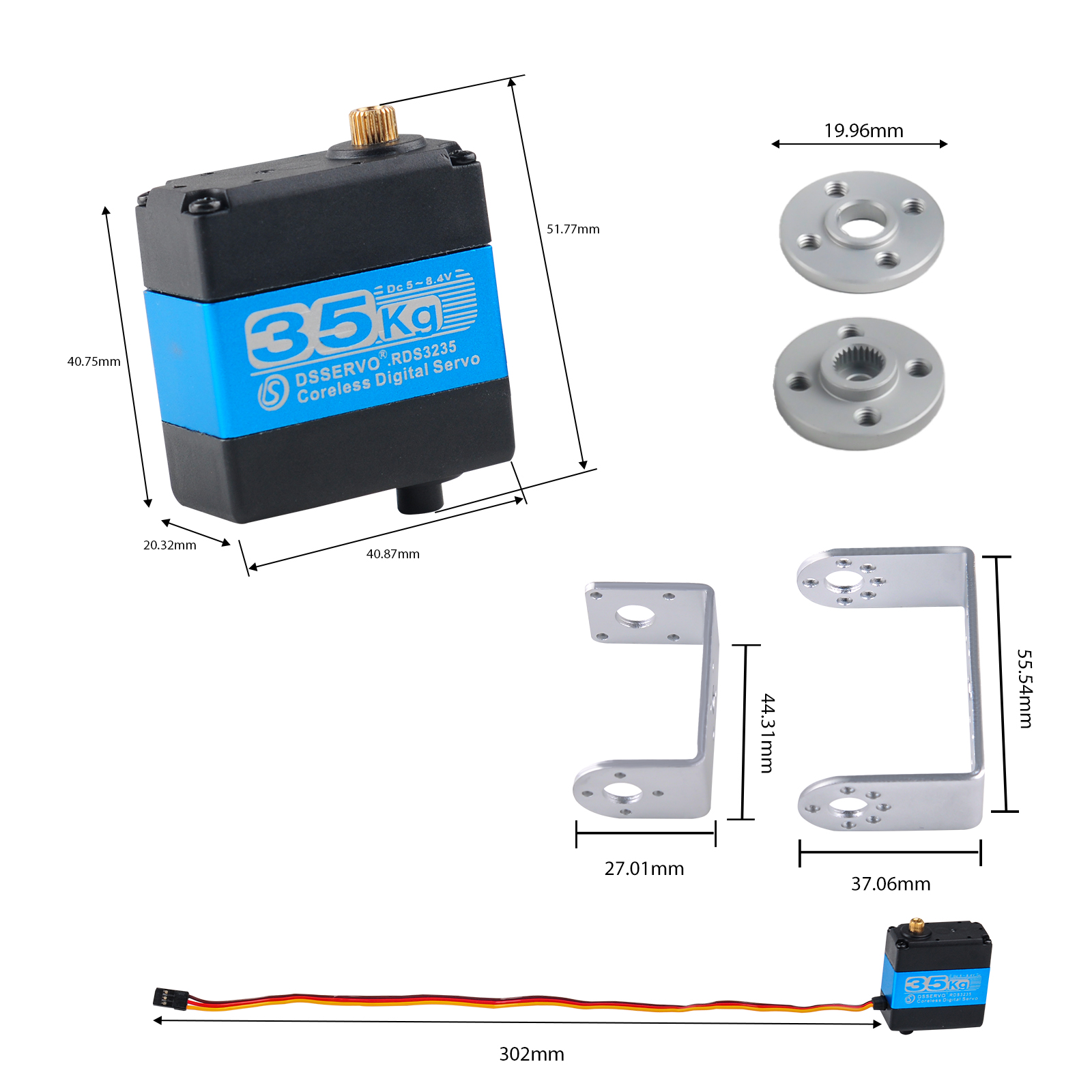 RDS3235 Digital Servo 35KG Cor - Robot Arm Metal recension och pris