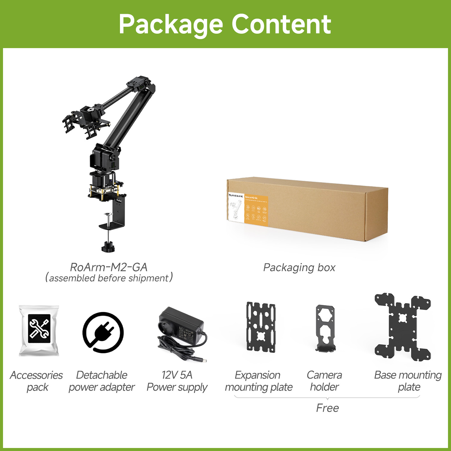 Waveshare 3+1 DOF High-torque  - Robot Arm Kit recension och pris