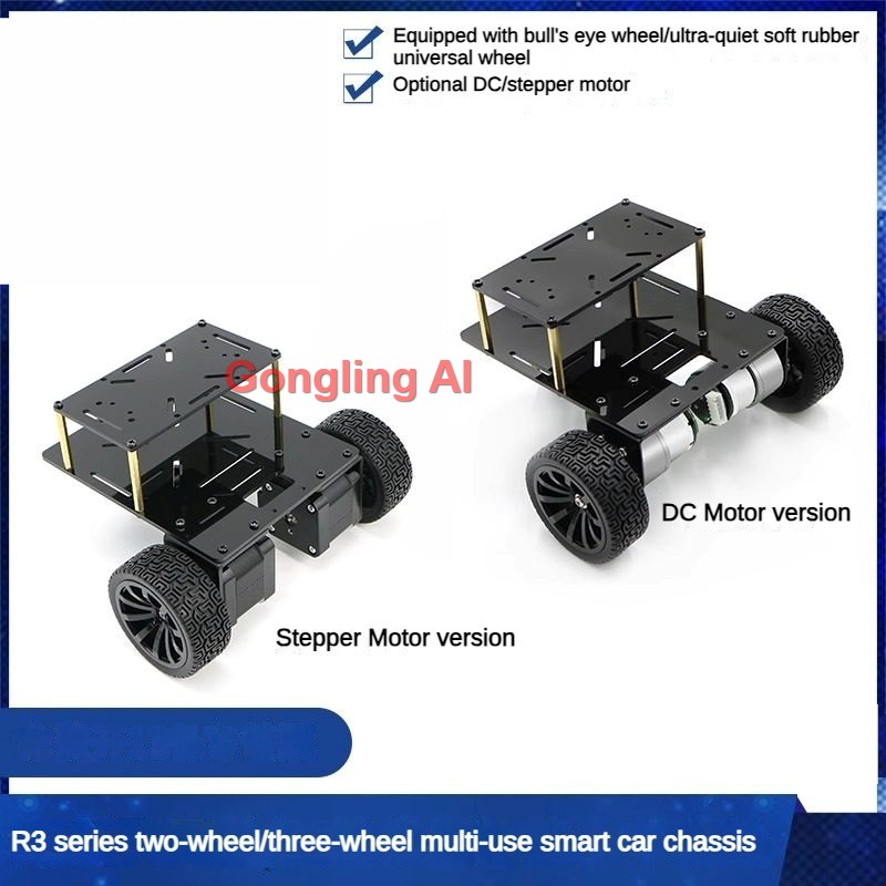 3WD Robot Car DC / Stepper Mot - Tracked Robot Chassis recension och pris