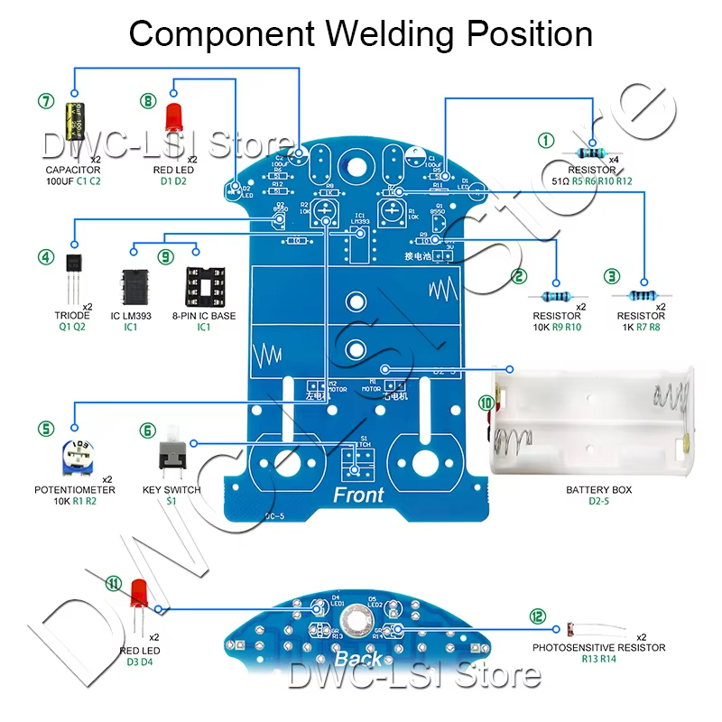 Practice Soldering Learning El - Line Follower Robot recension och pris