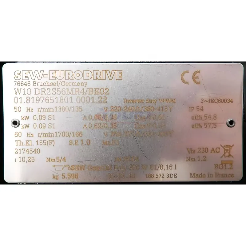 for SEW EURODRIVE W10 DR2S56MR - Geared Motor recension och pris