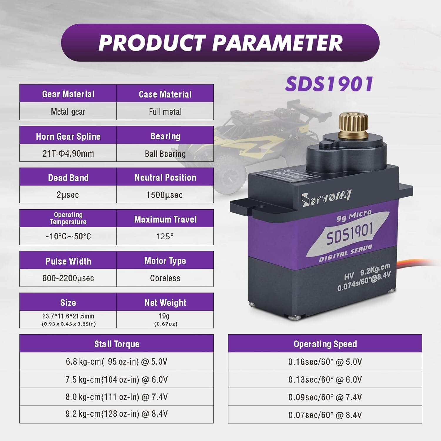 SERVOMY-SDS1901 Digital 9G Mic - Arduino Robot recension och pris